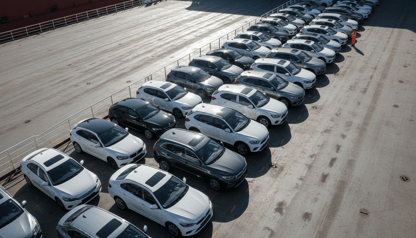 RoRo vehicle shipping on deck